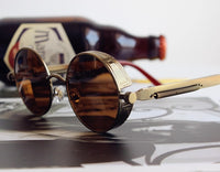 Lunettes de soleil rondes rétro Steampunk avec chaîne | Canada