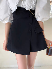 Jupe-short asymétrique boutonnée taille haute pour femme | Magasinez au Canada