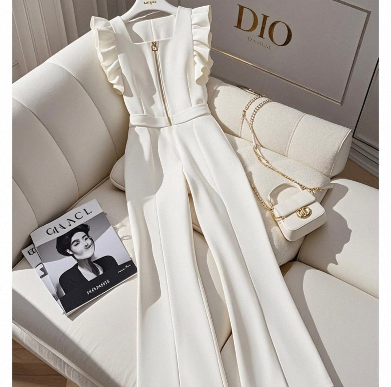 White Ruffle Jumpsuit for Women | Shop Canada – Parcel Theory