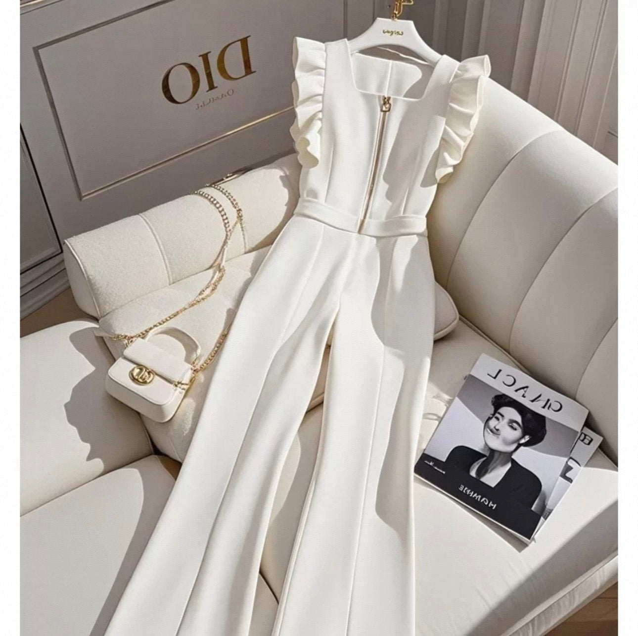 White Ruffle Jumpsuit for Women | Shop Canada – Parcel Theory