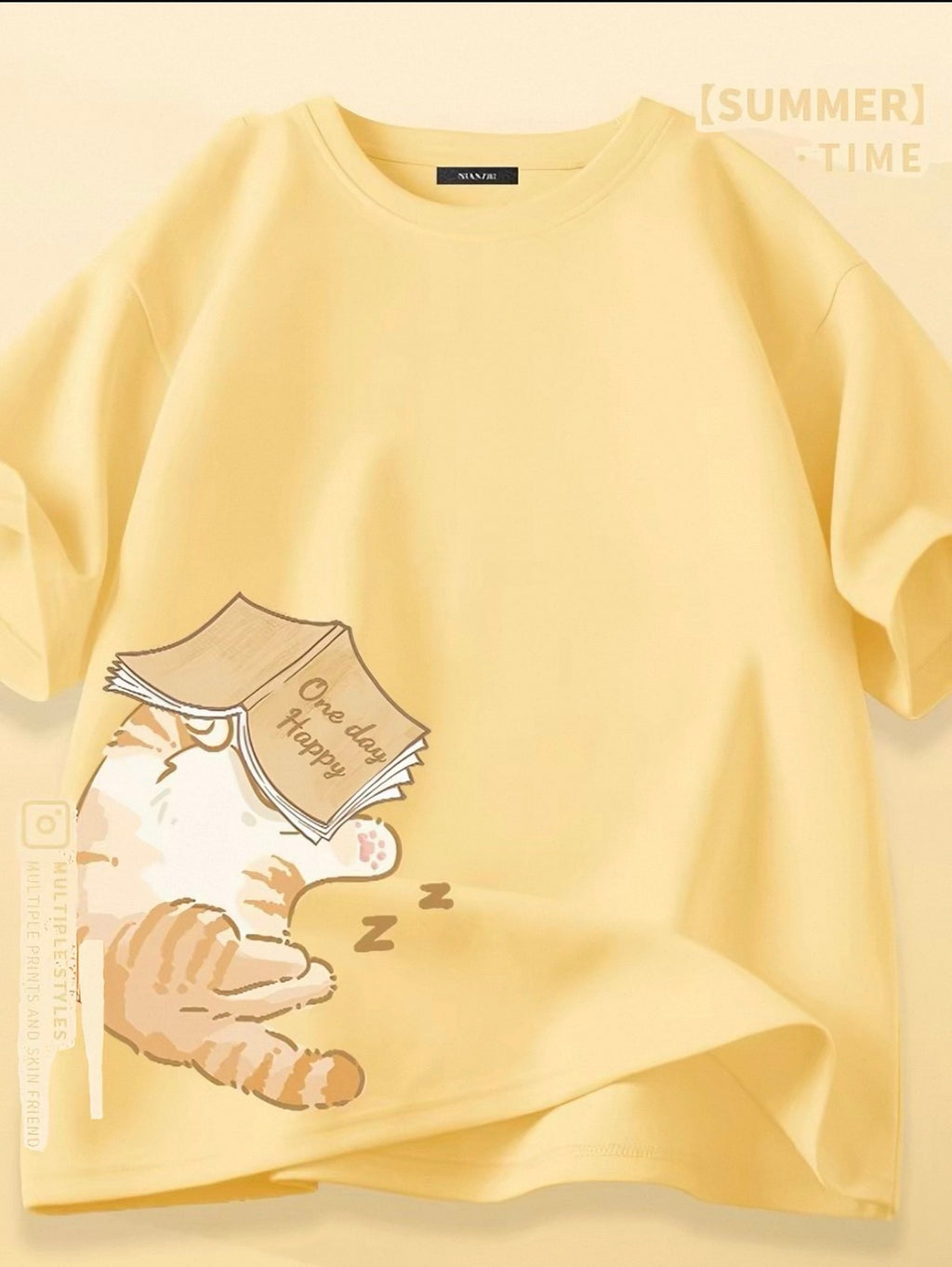 Women's Cute Cat Graphic Tees Canada | Kawaii Cotton Blend T-Shirts