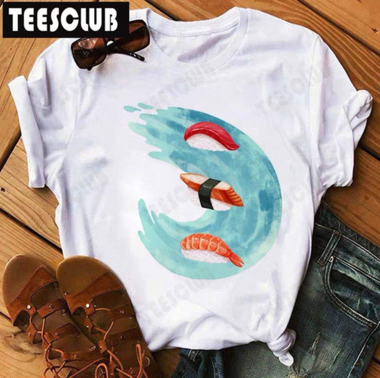 Women's Sushi Graphic Tee | Cute Kawaii T-Shirt Canada