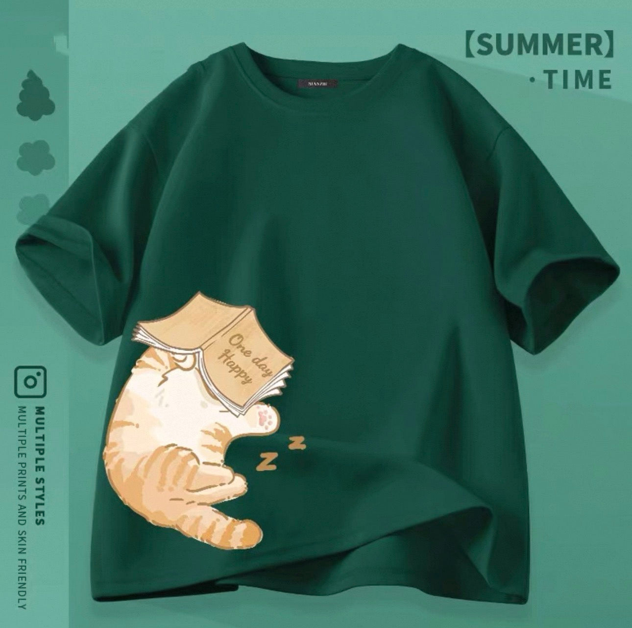 Women's Cute Cat Graphic Tees Canada | Kawaii Cotton Blend T-Shirts