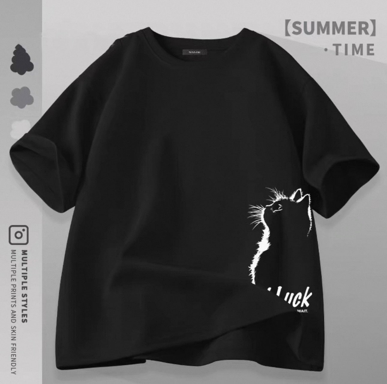Women's Cute Cat Graphic Tees Canada | Kawaii Cotton Blend T-Shirts