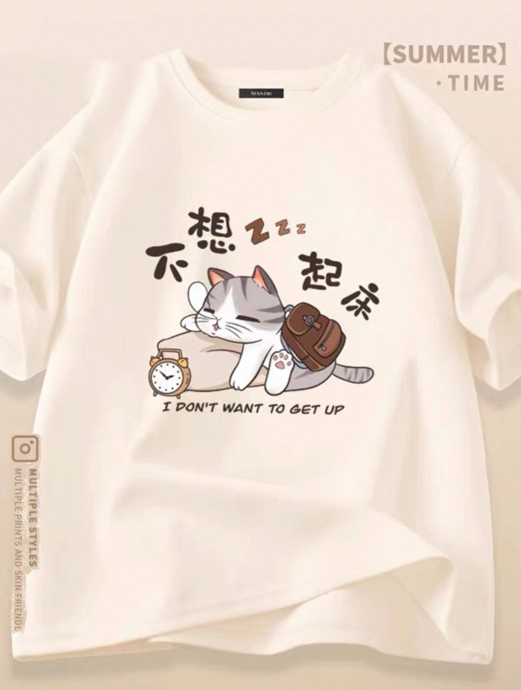 Women's Cute Cat Graphic Tees Canada | Kawaii Cotton Blend T-Shirts