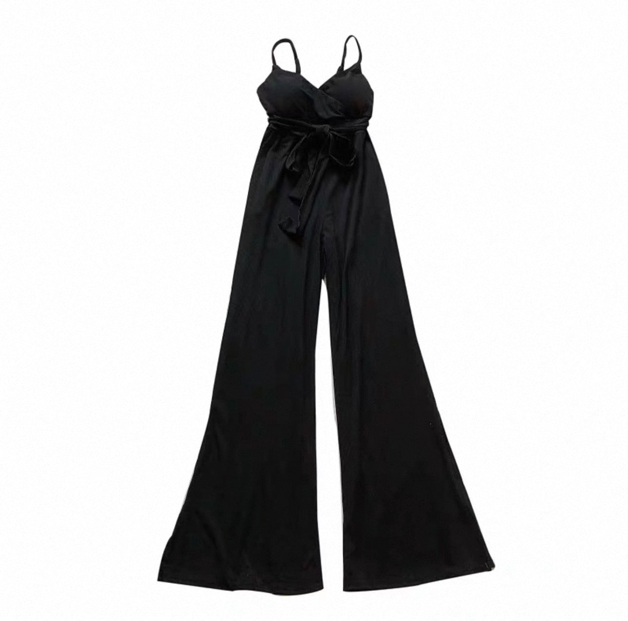 Women's Ribbed Wrap Jumpsuit with Wide Legs | Parcel Theory