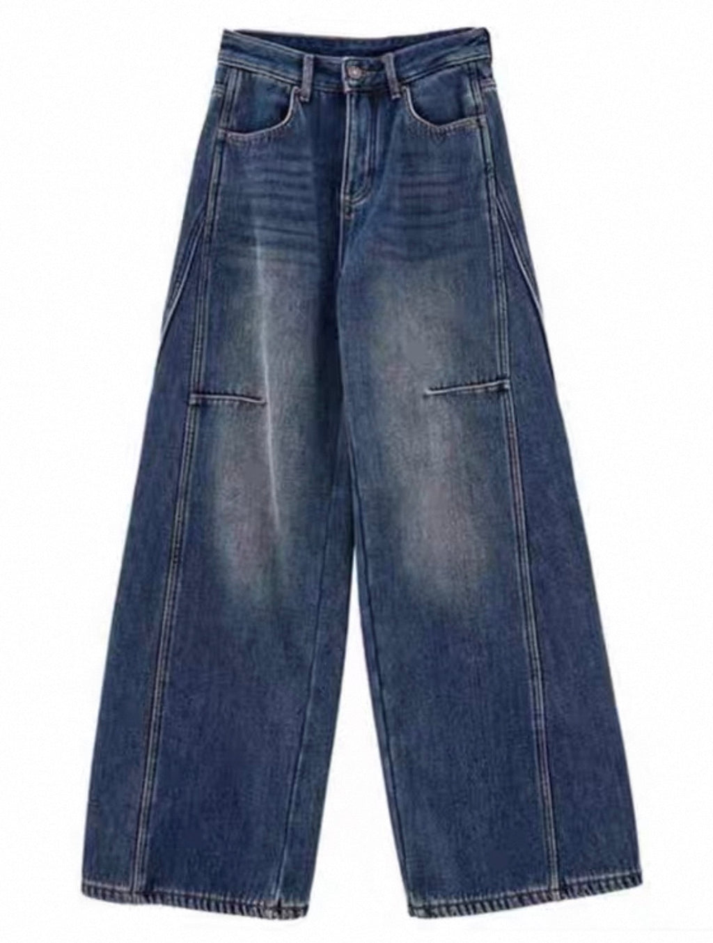 Blue jeans on a white background