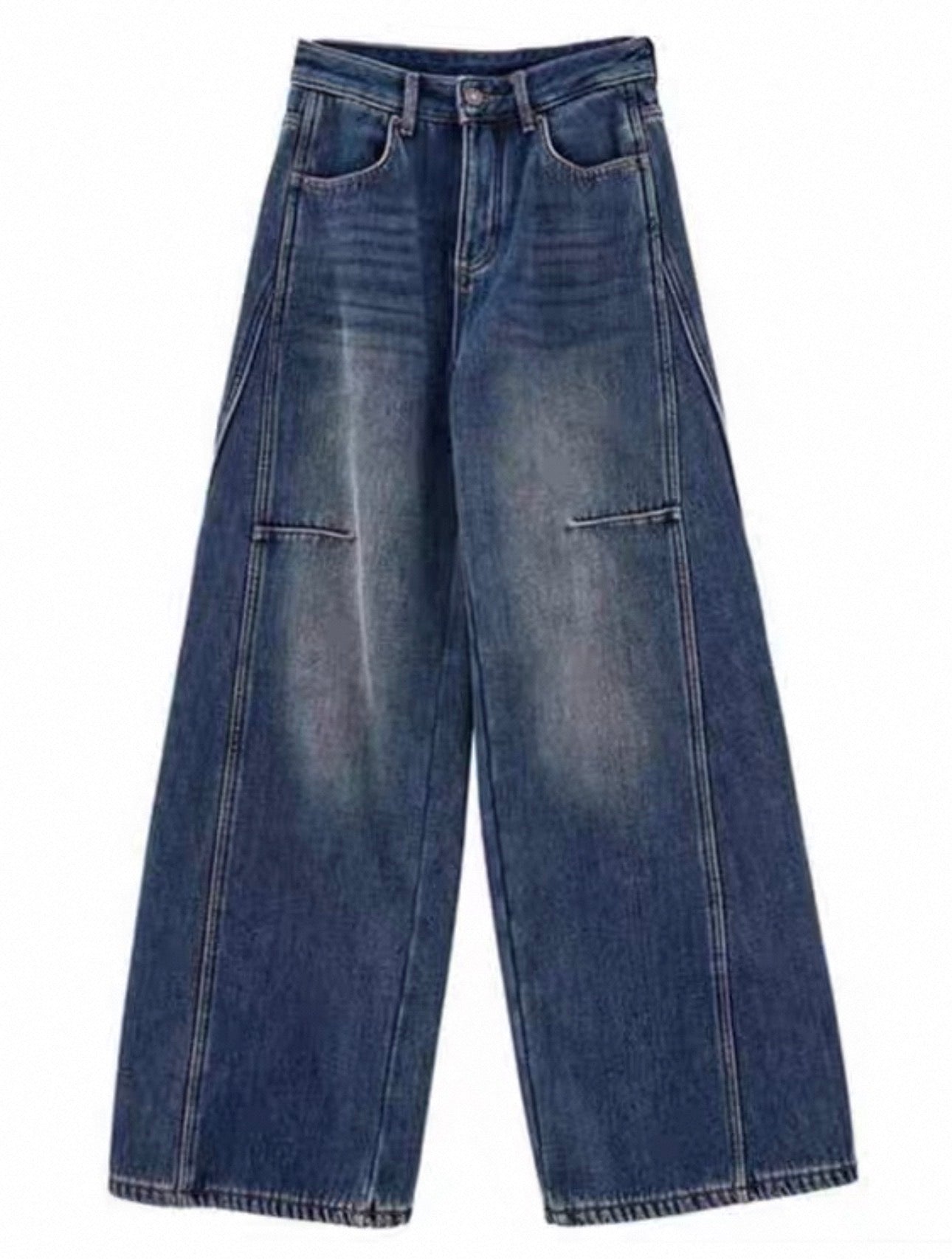 Blue jeans on a white background