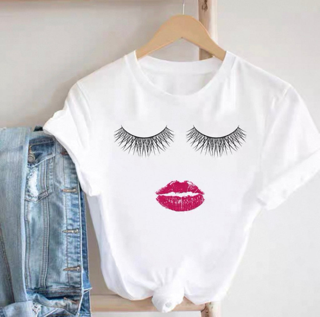 Graphic Tees for Women Canada | Lash & Beauty Print T-Shirts