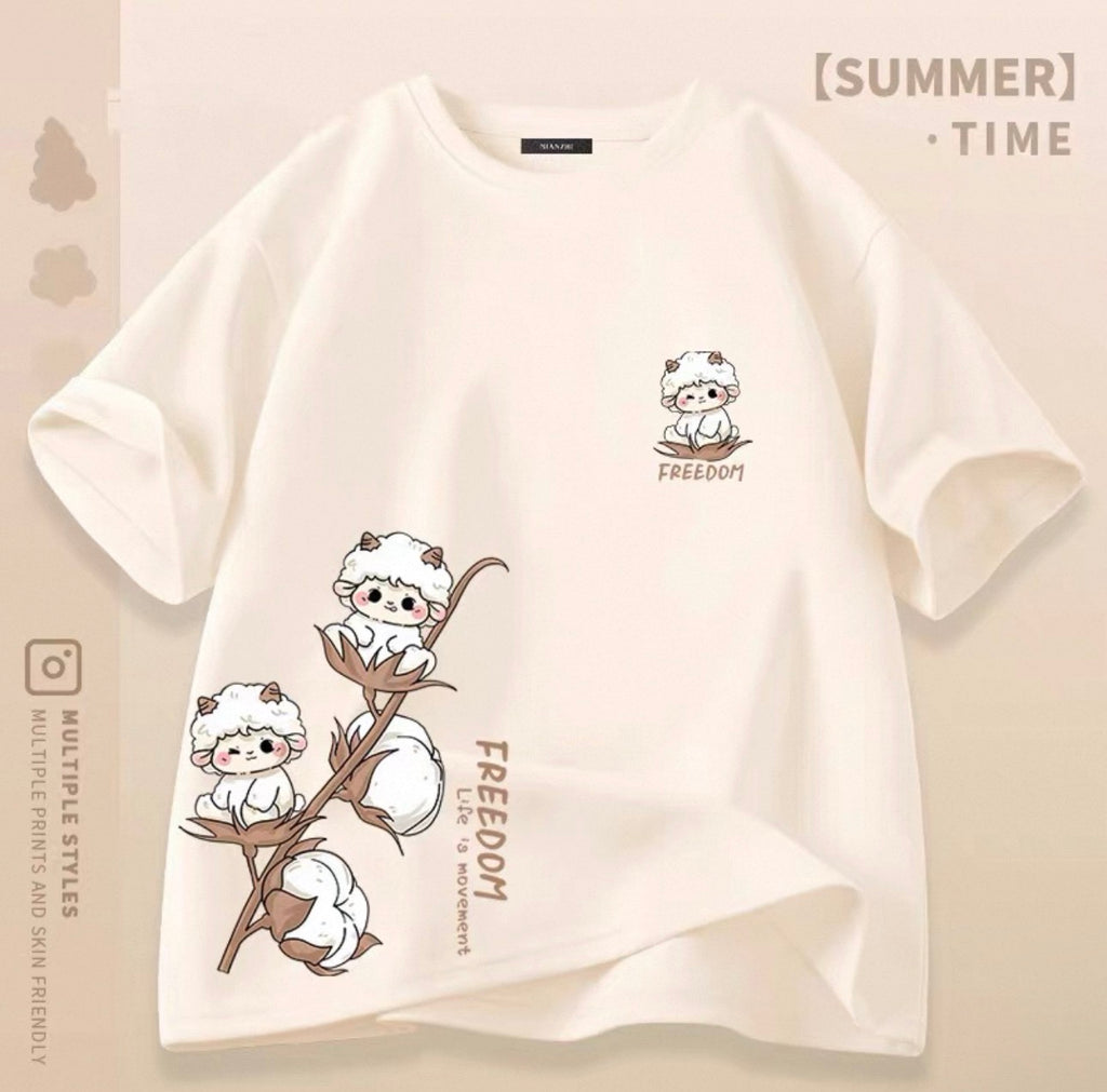 Women's Cute Cat Graphic Tees Canada | Kawaii Cotton Blend T-Shirts
