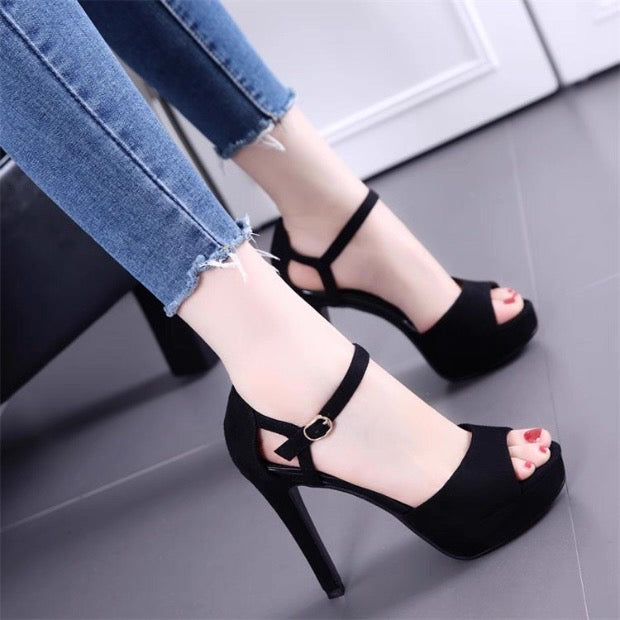 Black Platform Stiletto Heels Canada | 10cm Ultra-High Heels
