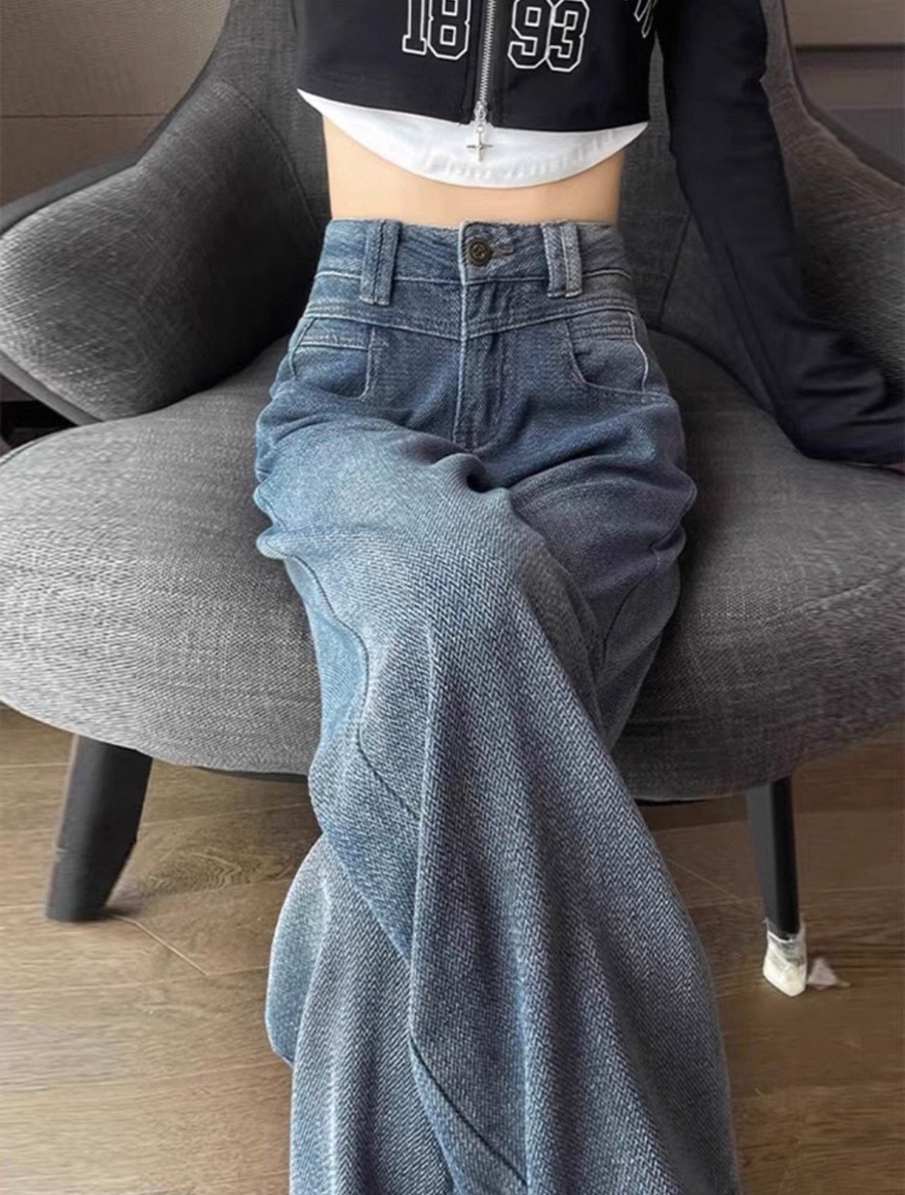 Jeans taille haute à jambe large pour femme Canada | Parcel Theory