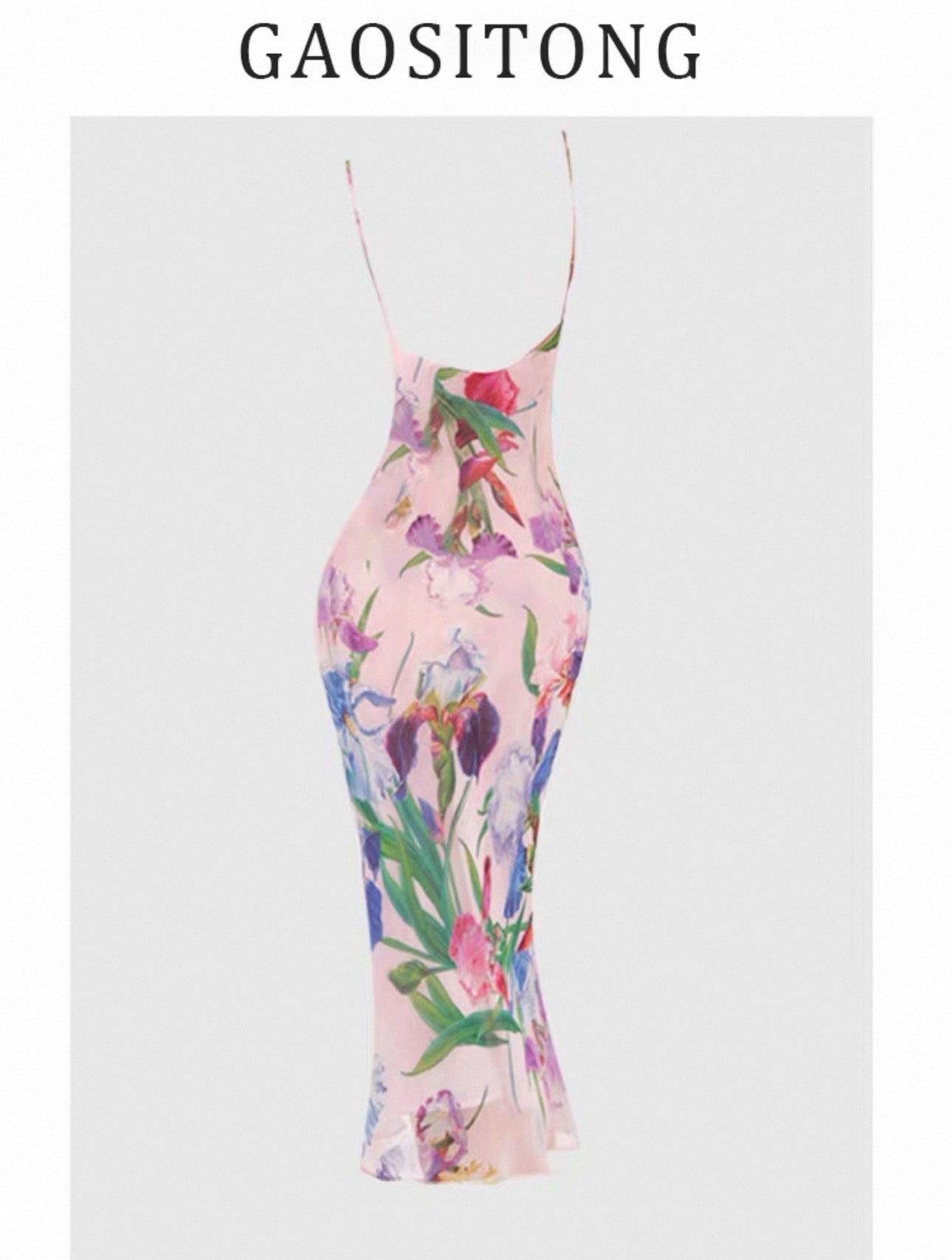 Robe longue moulante fleurie rose pour femme Canada | Parcel Theory
