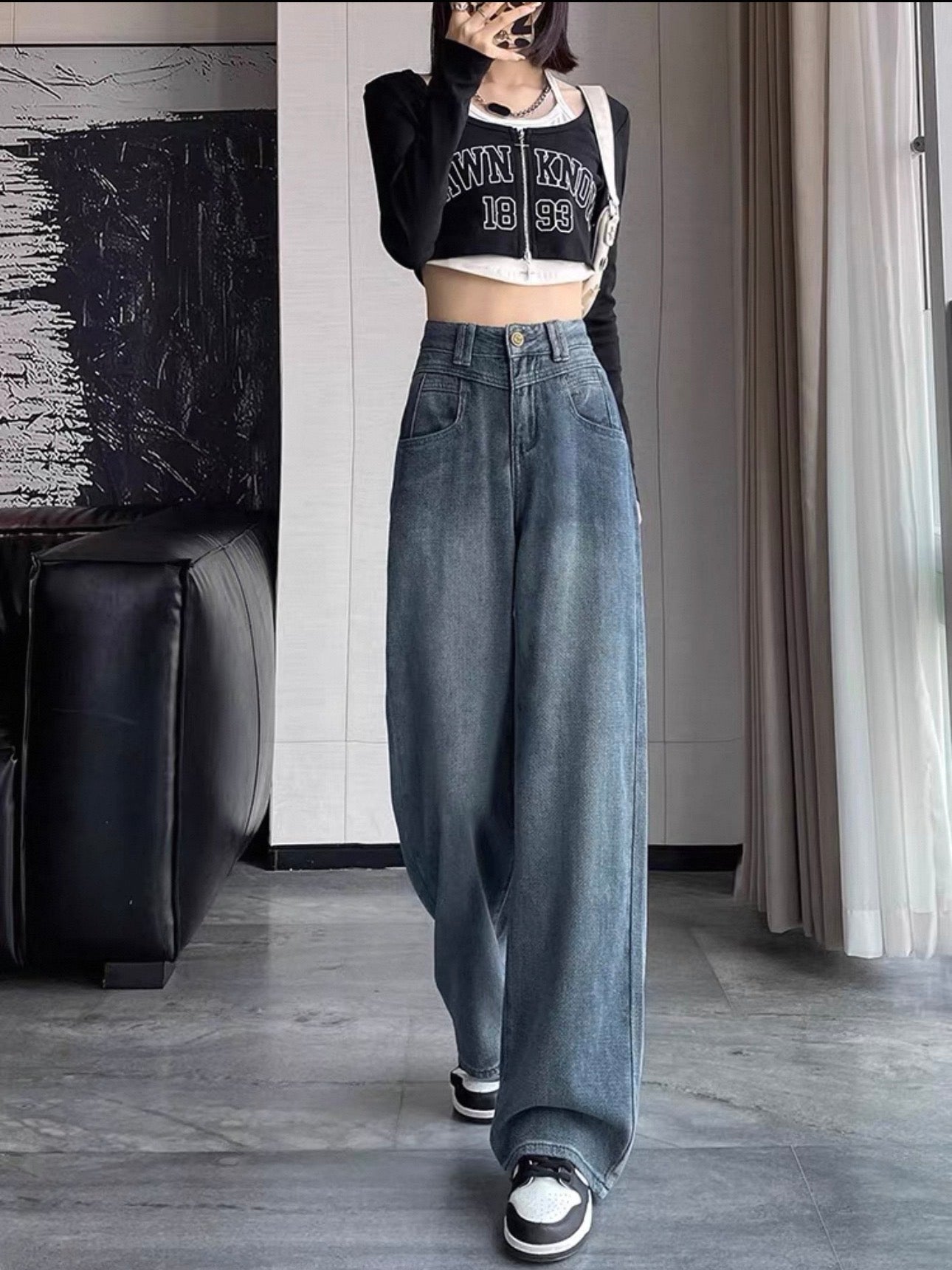 Jeans taille haute à jambe large pour femme Canada | Parcel Theory