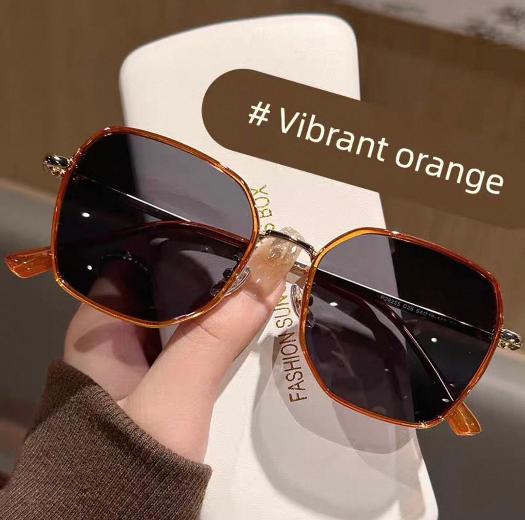 Earth-toned Sunglasses for Women, Polarized Glasses - vibrant orange