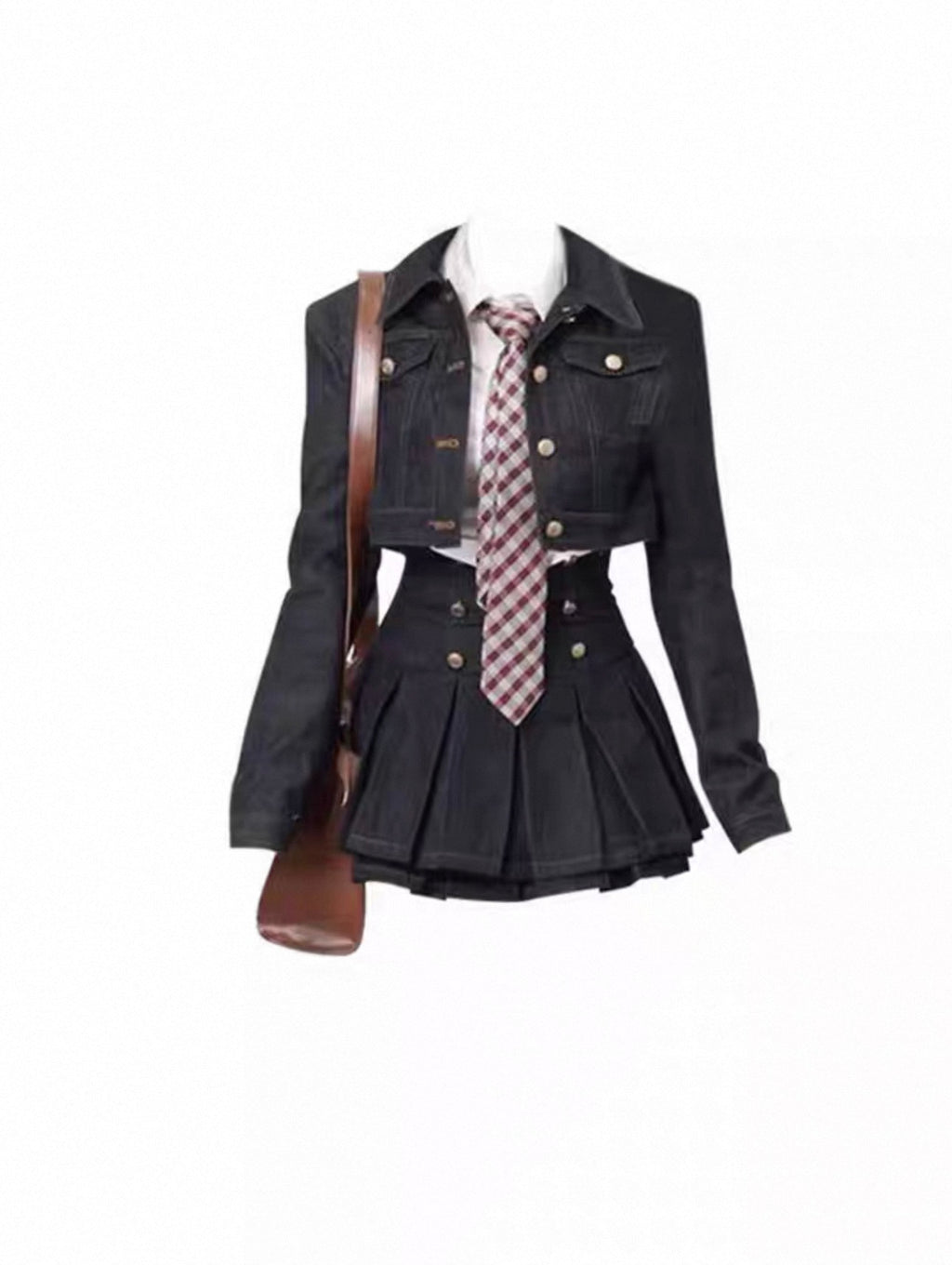 French-Style Tea Break Design Shirt Top Spring Women's Pleated Skirt Set