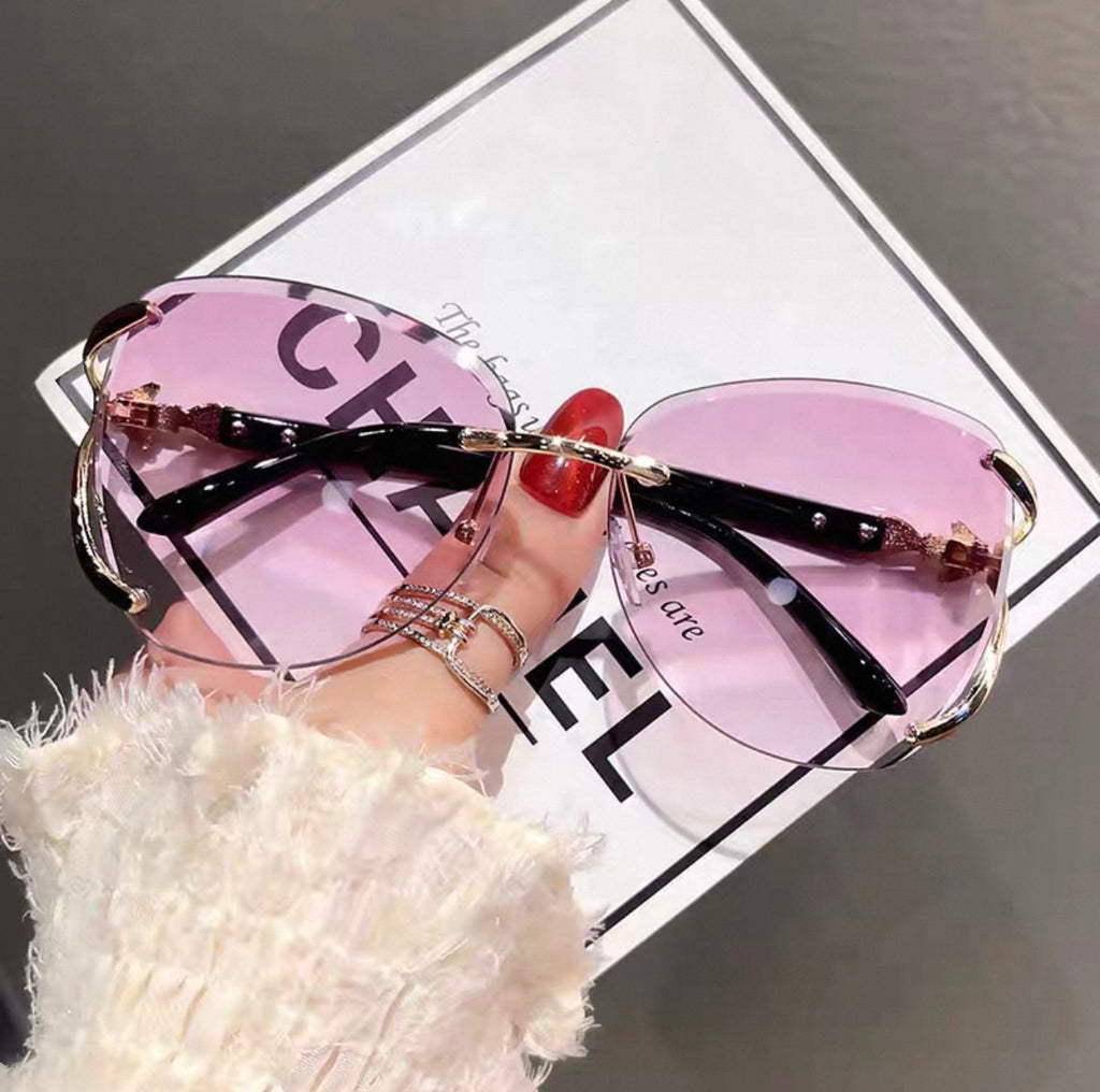 New Style Sunglasses for Women, Sun Protection, UV Protection, High-End Street Style Sunglasses, Slimming, Fashionable and Trendy - pink