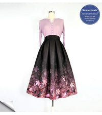 Mannequin wearing a pink top and black floral skirt with a 'New Arrivals' label.