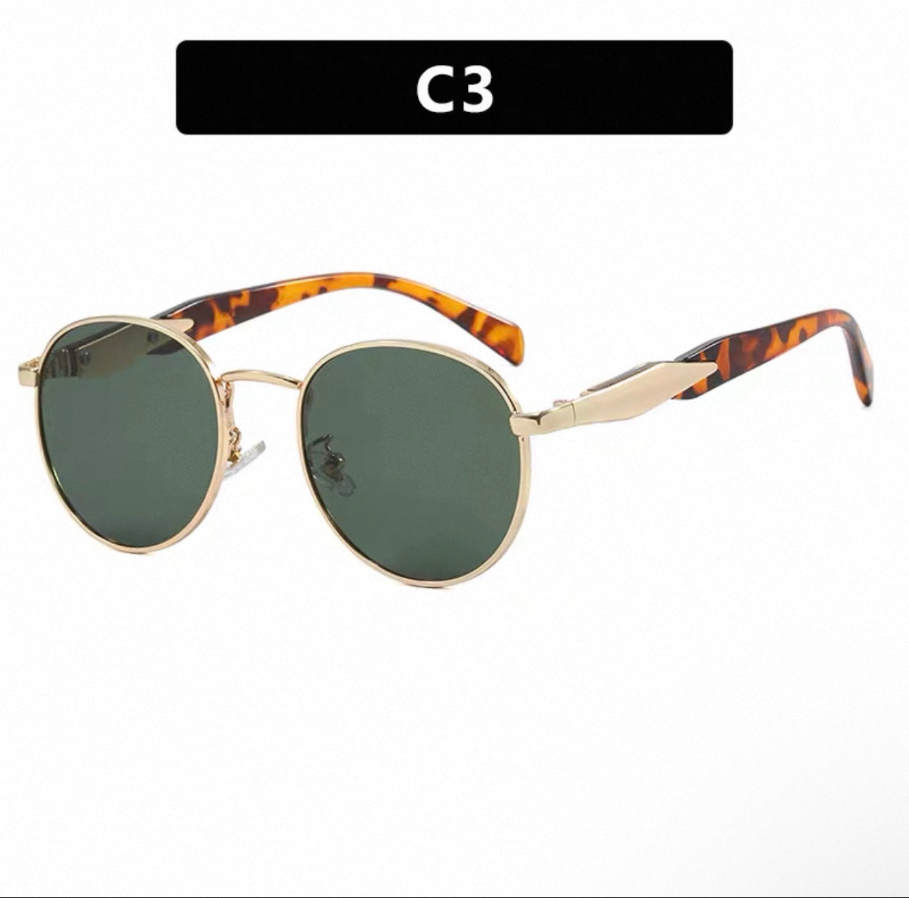 Round Frame Sunglasses for Women, Retro European and American Style, Round Frame Sunglasses for Men, Street Style Trendy Glasses ins - black/gold/tortoise shell