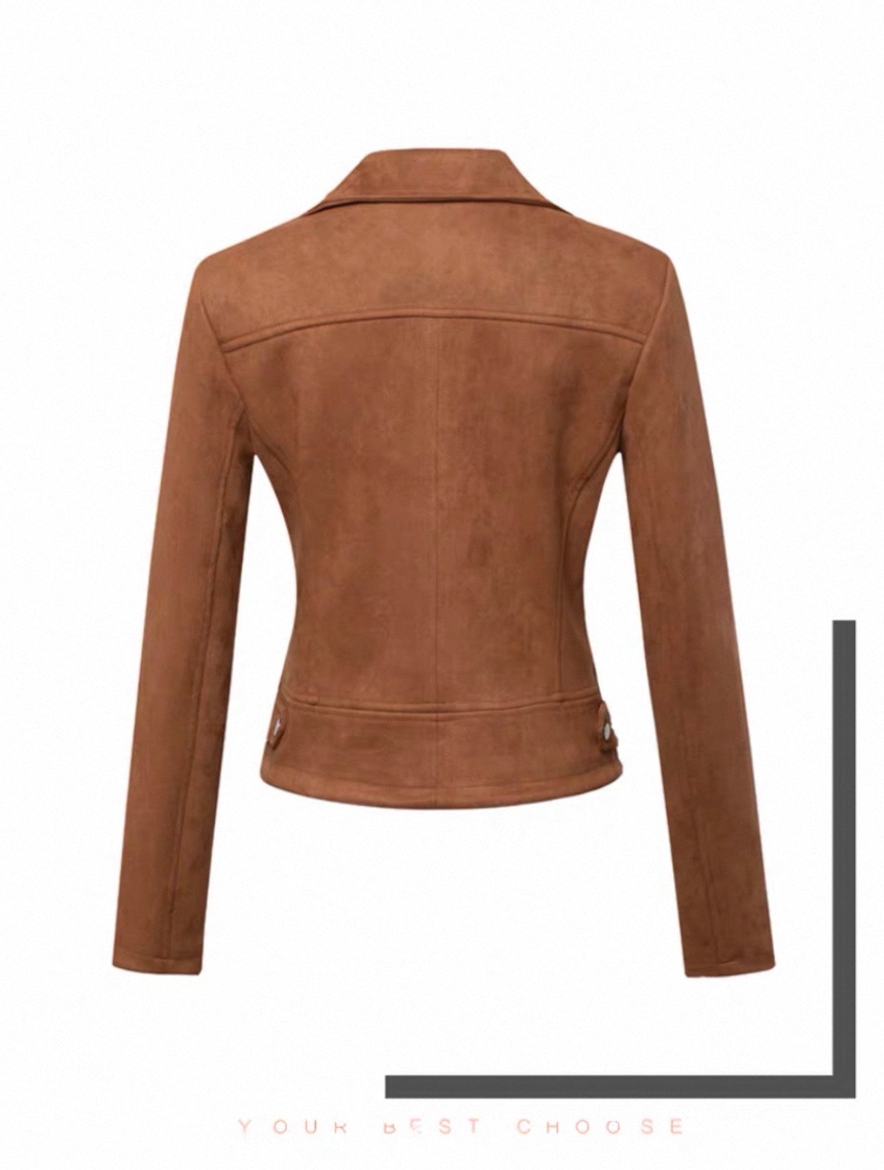 Brown suede jacket on a white background