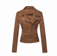 Brown leather jacket on a white background